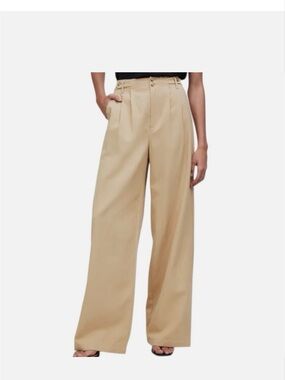 NWT Madewell - The Harlow Wide- Leg High-Waist Khaki Trouser. Size 0
